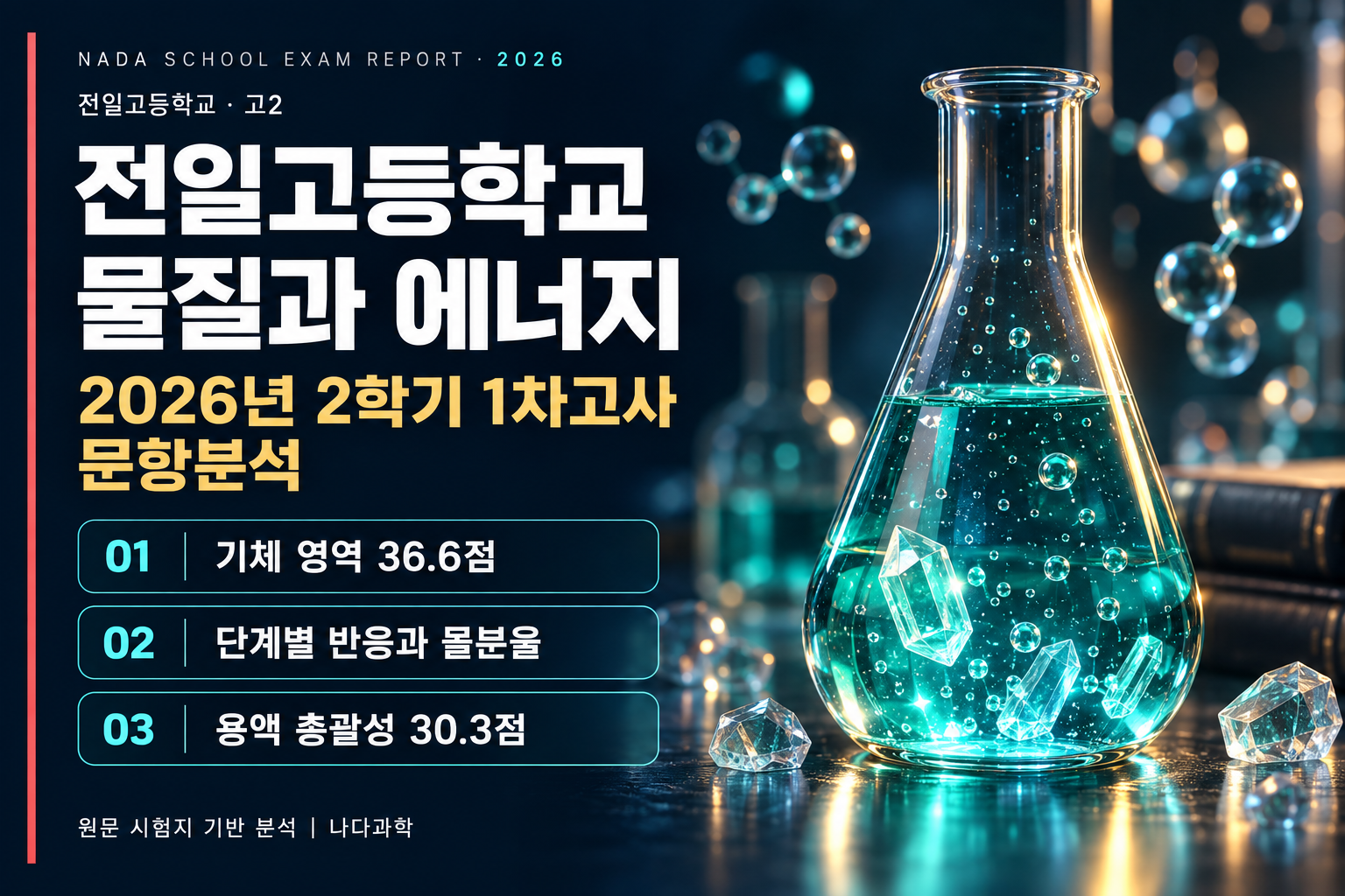 전일고등학교 고2 물질과 에너지 2026년 2학기 1차고사 문항분석 표지