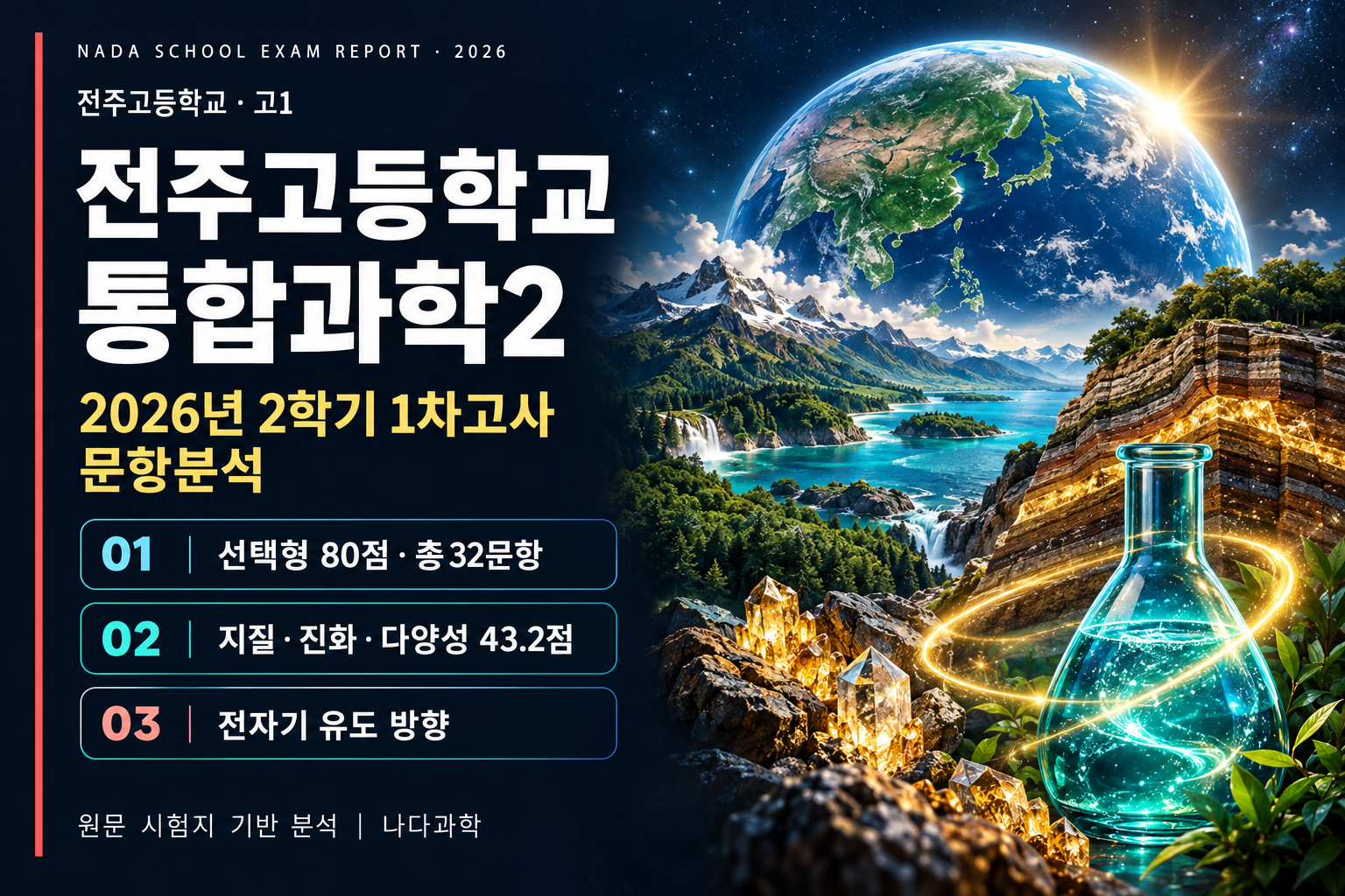 전주고등학교 고1 통합과학2 2026년 2학기 1차고사 문항분석 표지