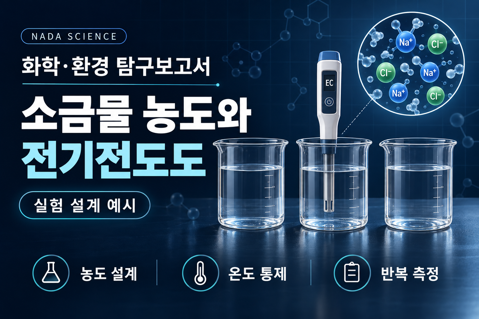 화학·환경 탐구보고서 주제｜소금물 농도와 전기전도도 실험 탐구 안내